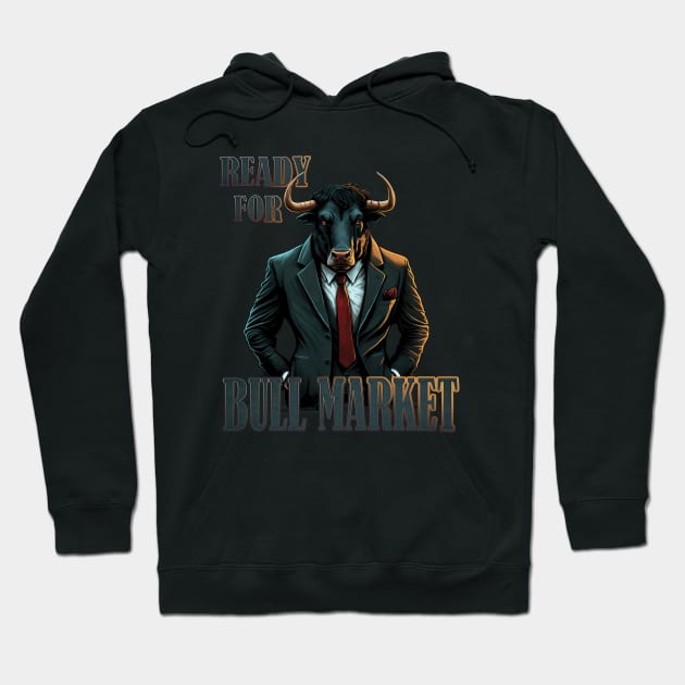 Suited Up & Bullish. Broker Bull ready for the Bull Market Hoodie by RailoImage